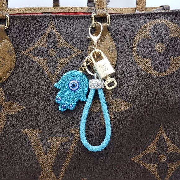Authentic Louis Vuitton Lock & Key with unbranded Evil Eye Bagcharm 011526 - Picture 12 of 12